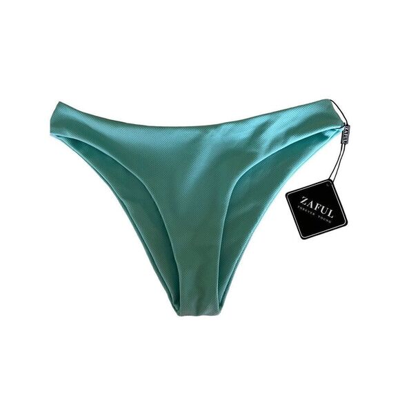 Zaful Women’s Bikini Bottoms SZ S -Turquoise NWT - Picture 2 of 6